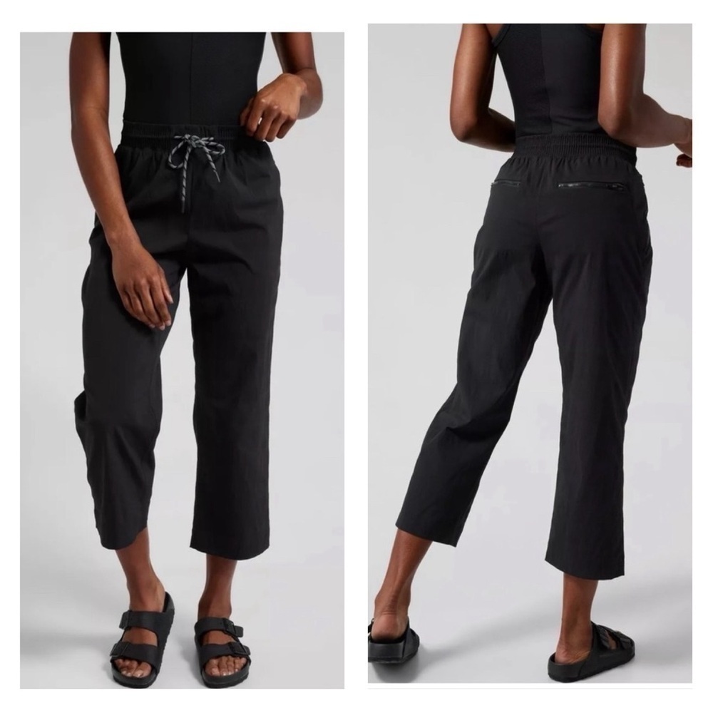 Athleta 12T Trekkie Straight Crop Pant Black‎